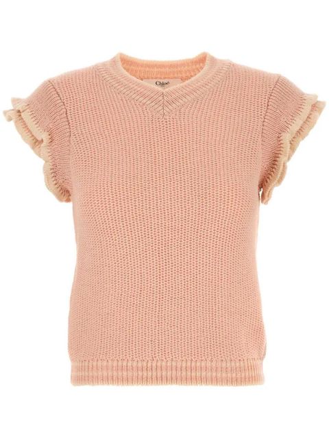 Chloé short-sleeve knitted T-shirt - Pink - zdjęcie produktu nr 1