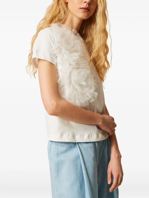 TWINSET tulle T-shirt - White