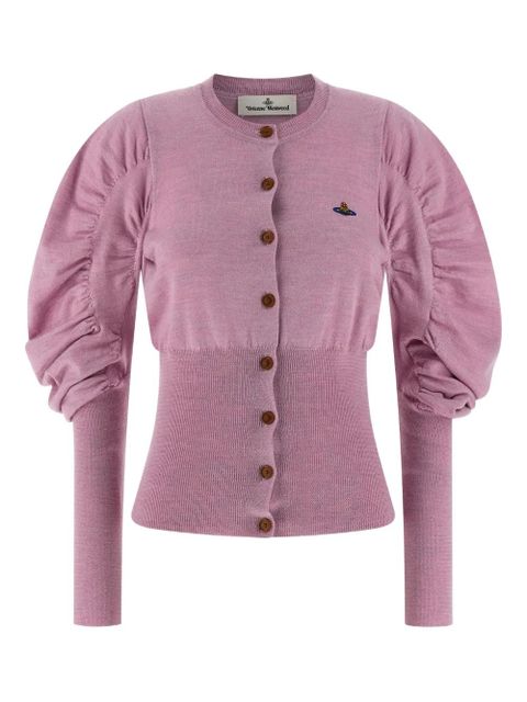 Vivienne Westwood Eli logo-embroidered draped cardigan - Pink - zdjęcie produktu nr 1