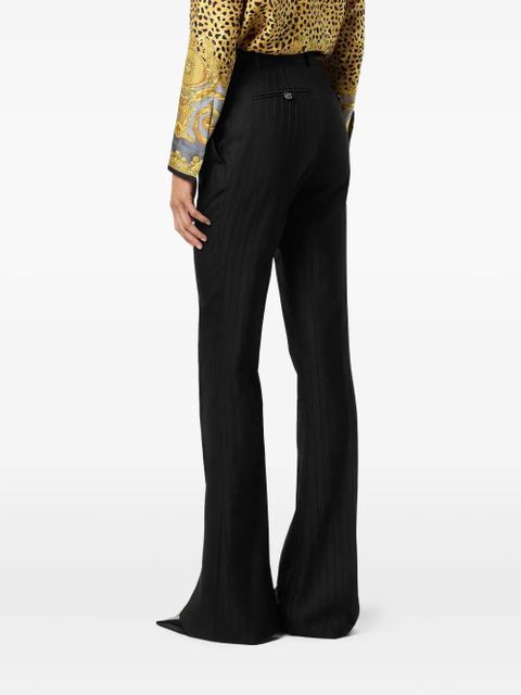 Versace pinstripe-flared trousers - Black