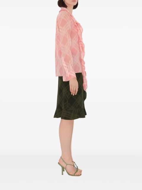 Burberry Check Silk Wrap skirt - Green