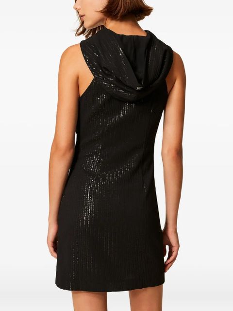 TWINSET sequin-embellished hooded dress - Black