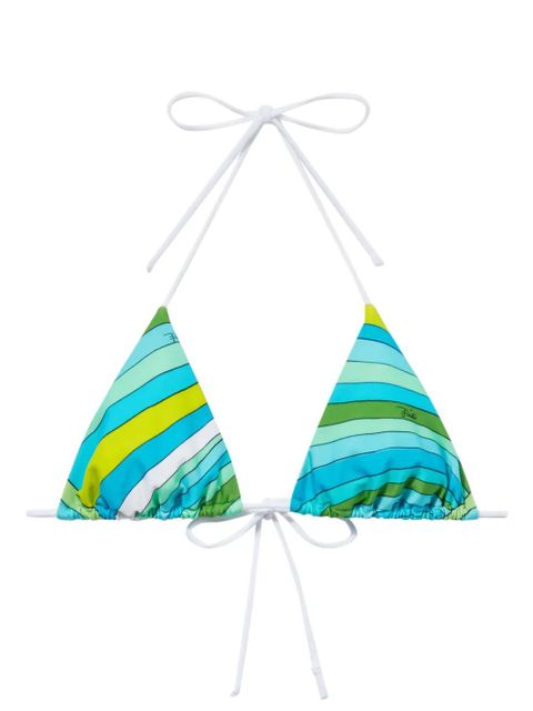 PUCCI Iride-print triangle bikini top - Blue