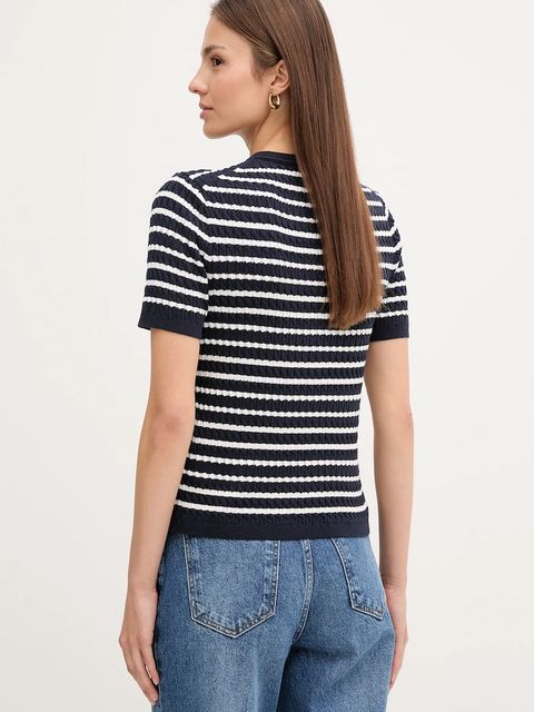 Tommy Hilfiger kardigan bawełniany damski kolor granatowy lekki WW0WW45707