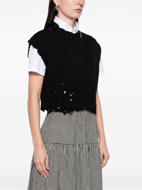 Marni distressed-effect vest - Black