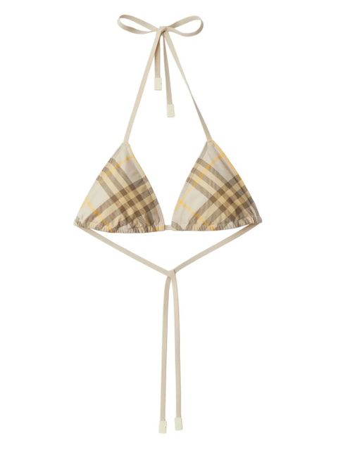 Burberry check-print bikini top - Neutrals - zdjęcie produktu nr 1