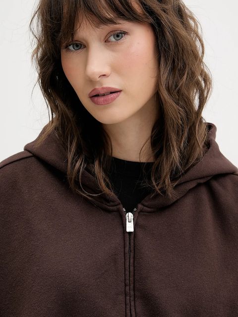 Hollister Co. bluza damska kolor brązowy z kapturem gładka KI352-5226-440