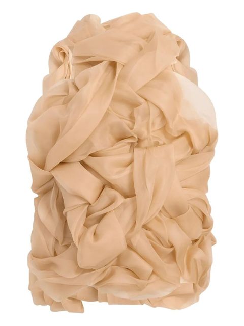 KHAITE Welles ruffled top - Neutrals - zdjęcie produktu nr 1
