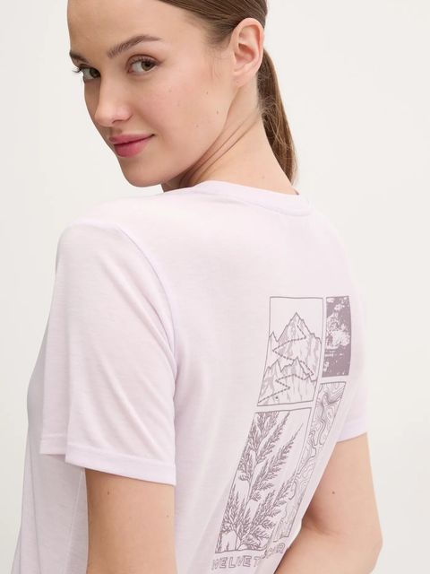 Jack Wolfskin t-shirt sportowy Vonnan Graphic kolor fioletowy A63953