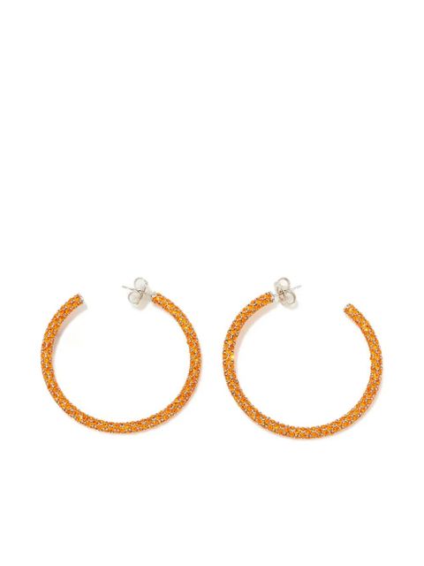 Amina Muaddi Cameron Large Sun hoop earrings - Silver - zdjęcie produktu nr 1