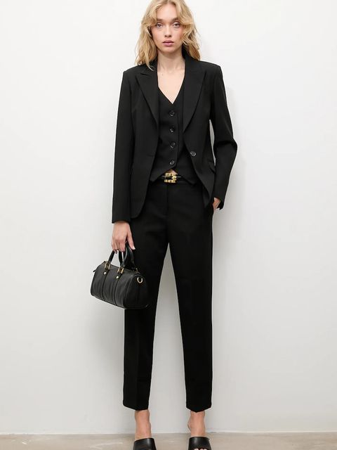 Answear.LAB spodnie damskie kolor czarny proste high waist