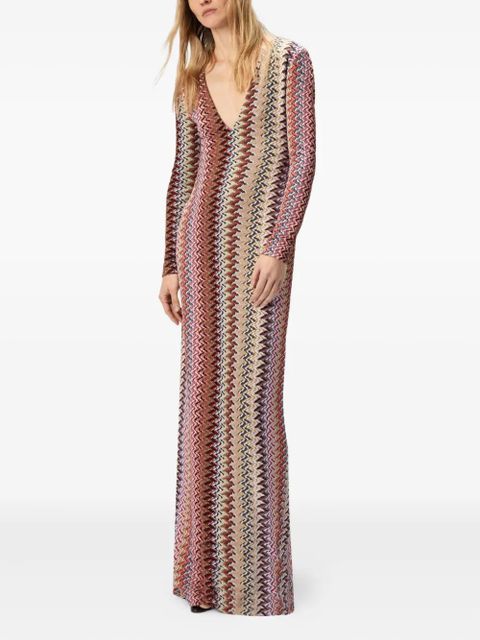 Missoni chevron-pattern maxi dress - Brown
