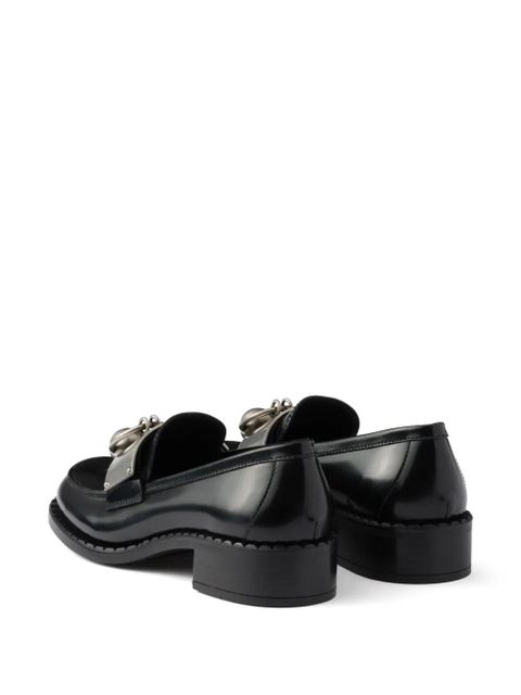 Prada brushed leather loafers - Black
