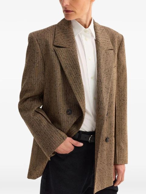 Róhe herringbone double-breasted blazer - Brown