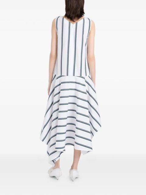 Proenza Schouler Beatriz striped V-neck midi dress - White