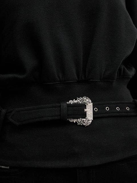 Versace Jeans Couture bluza bawełniana damska kolor czarny gładka 79HAI300 F0010