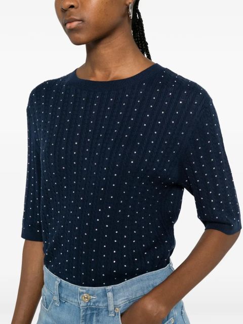 Maje embellished crew-neck T-shirt - Blue