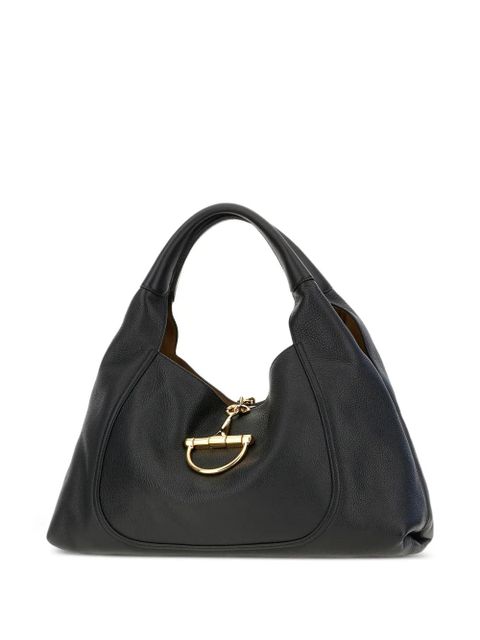 Gucci large Softbit leather shoulder bag - Black