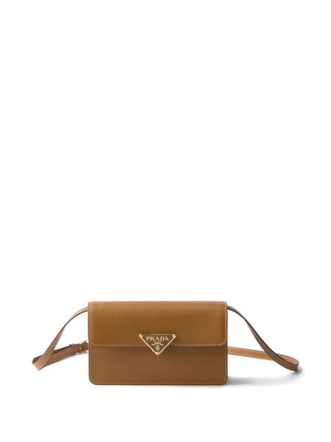 Prada Embleme flap mini bag - Brown
