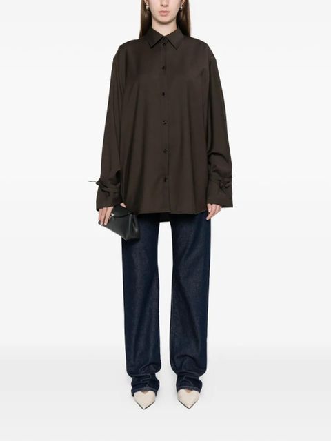 TOTEME tie-cuff shirt - Brown