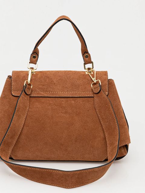 Answear Lab torebka zamszowa kolor brązowy