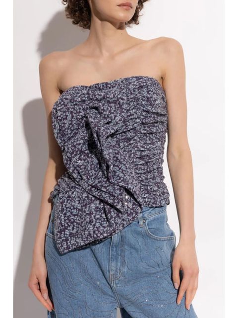 ROTATE BIRGER CHRISTENSEN ruched strapless top - Purple