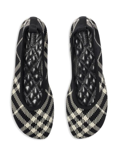 Burberry Check Knit Baby ballerinas - Black