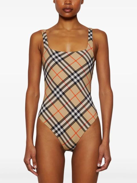 Burberry checked swimsuit - Neutrals