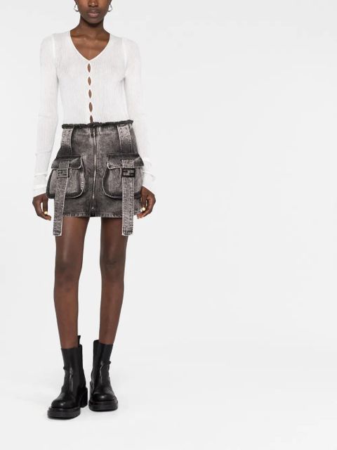 FENDI stonewashed denim cargo skirt - Grey - zdjęcie produktu nr 2