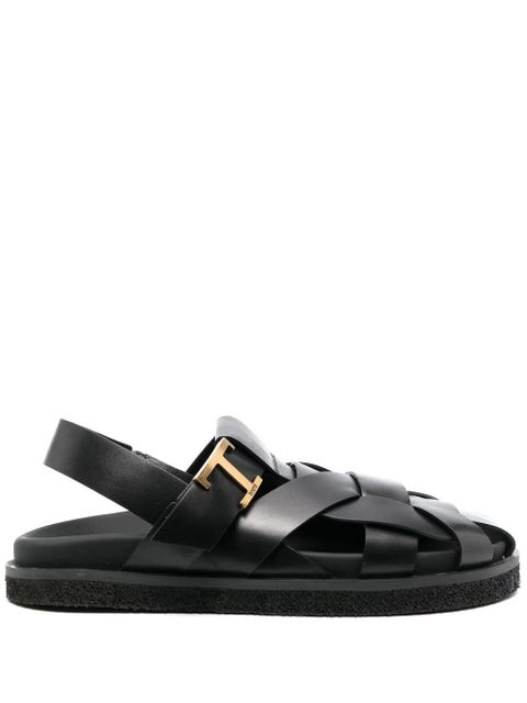 Tod's caged leather sandals - Black - zdjęcie produktu nr 1