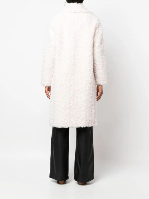 Yves Salomon woven wool maxi coat - White
