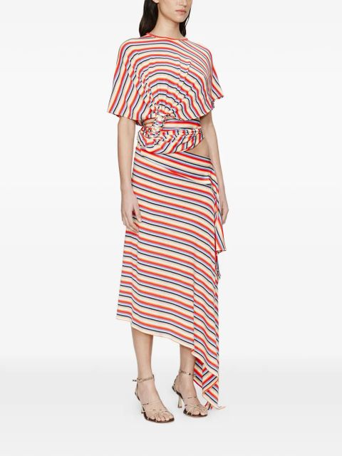 Christopher Esber Calypso coiled jersey striped blouse - Neutrals