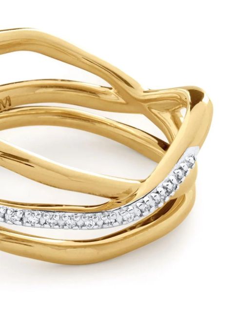 Monica Vinader Riva Diamond Pre-Stacked ring - Gold