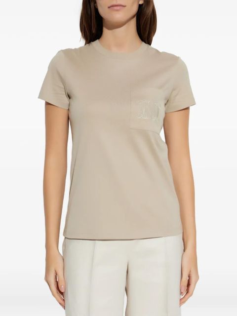 Max Mara pocket-embroidery T-shirt - Neutrals