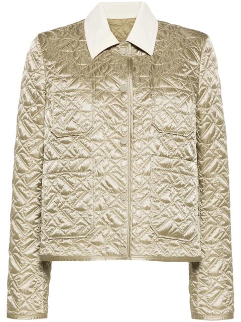 Moncler corduroy-collar quilted shirt jacket - Green - zdjęcie produktu nr 1