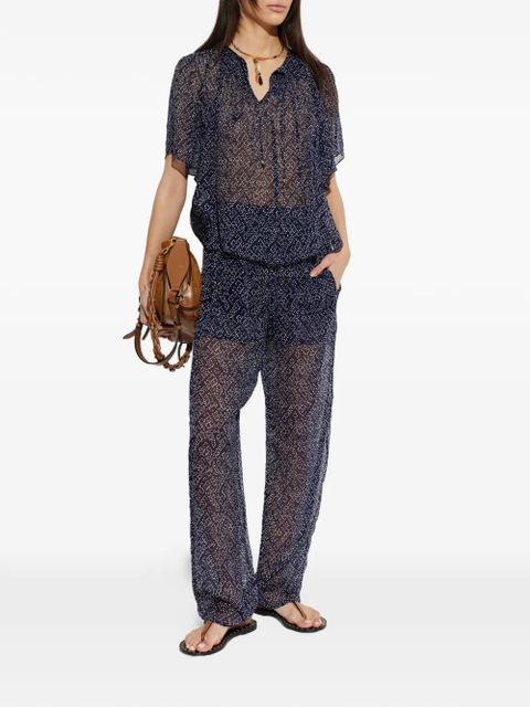 MARANT ÉTOILE Neslya ruffled printed top - Blue - zdjęcie produktu nr 2