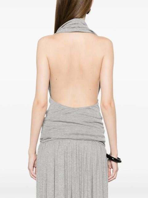 Aya Muse draped halterneck top - Grey