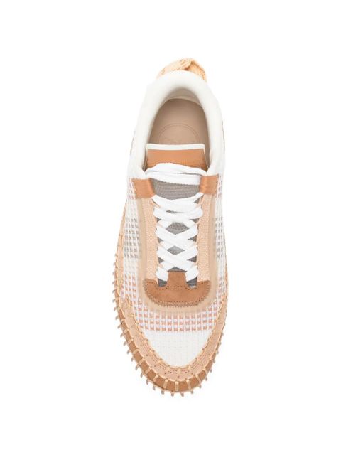 Chloé Nama woven lace-up sneakers - White