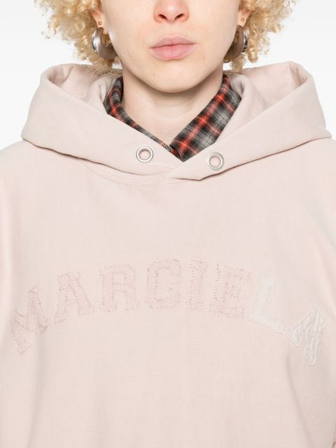 Maison Margiela logo cotton hoodie - Pink