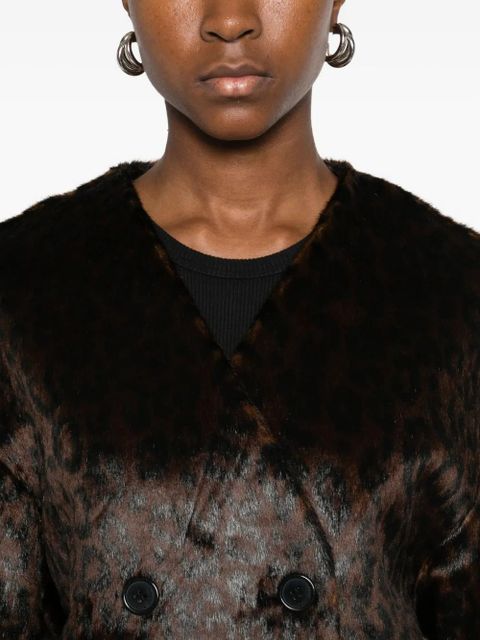 The Frankie Shop Valentina leopard-pattern jacket - Brown