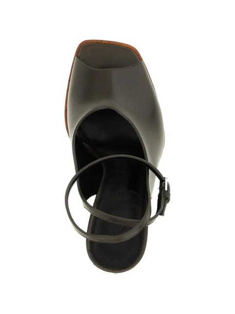 The Attico Ornella square-toe platform sandals - Green