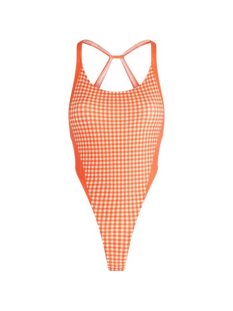 Jean Paul Gaultier gingham open back swimsuit - Orange - zdjęcie produktu nr 1