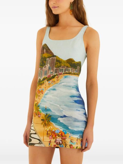 FARM Rio copacabana-print mini dress - Blue
