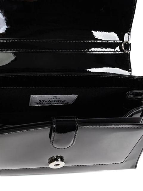 Vivienne Westwood patent-leather orb shoulder bag - Black