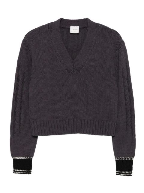 Alysi cable-knit v-neck sweater - Grey - zdjęcie produktu nr 1