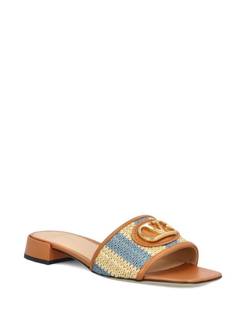 Valentino Garavani logo-embellished woven sandals - Neutrals - zdjęcie produktu nr 2