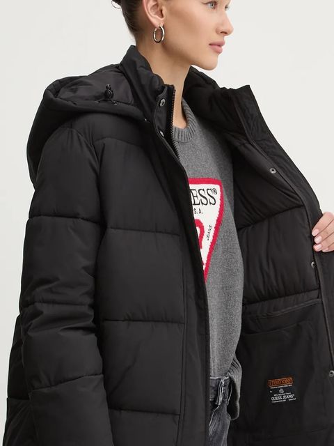 Guess Jeans kurtka damska kolor czarny zimowa W4BL24 WGII2
