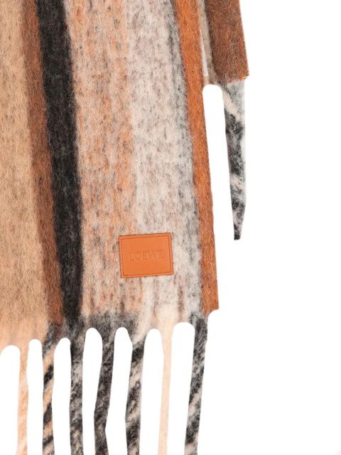 LOEWE striped fringed scarf - Neutrals - zdjęcie produktu nr 2