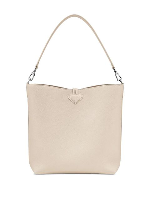 Longchamp medium Le Roseau grained-leather shoulder bag - Neutrals
