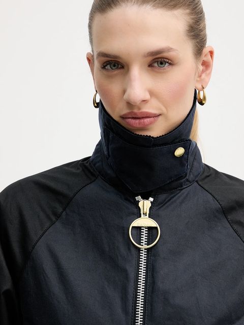 Barbour kurtka woskowana Kettlewell kolor granatowy przejściowa oversize LWX1519